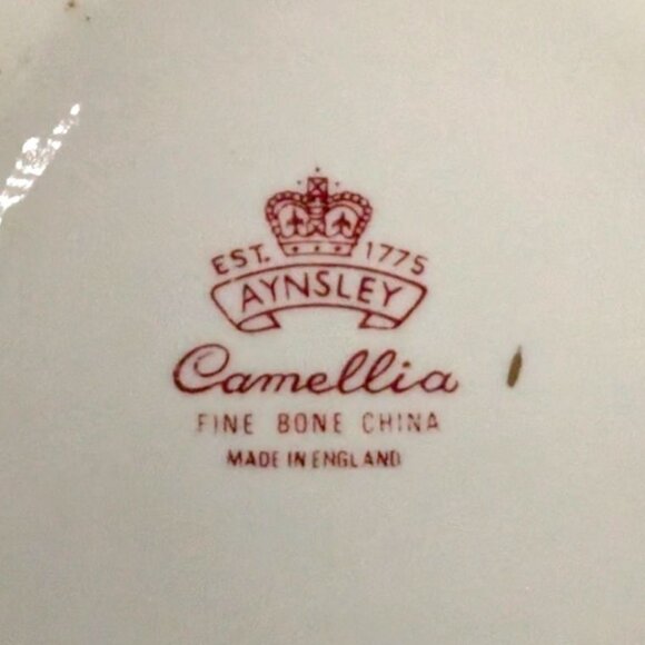 Vtg Aynsley Camellia Lidded Marmalade Jam Jar Cream Gold Trim Embossed 5" - Picture 6 of 10